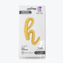 Palloncino in Foil 24" Lettera H Corsivo Oro "Script Gold" Lettere Corsivo 14" Oro "Gold"