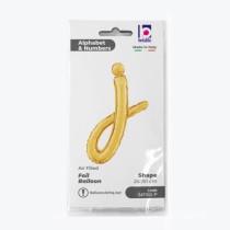 Palloncino in Foil 24" Lettera J Corsivo Oro "Script Gold" Lettere Corsivo 14" Oro "Gold"