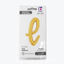 Palloncino in Foil 24" Lettera L Corsivo Oro "Script Gold" Lettere Corsivo 14" Oro "Gold"