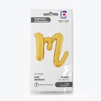 Palloncino in Foil 14" Lettera M Corsivo Oro "Script Gold" Lettere Corsivo 14" Oro "Gold"