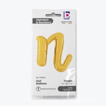 Palloncino in Foil 14" Lettera N Corsivo Oro "Script Gold" Lettere Corsivo 14" Oro "Gold"