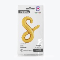 Palloncino in Foil 14" Lettera S Corsivo Oro "Script Gold" Lettere Corsivo 14" Oro "Gold"