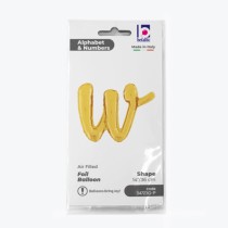 Palloncino in Foil 14" Lettera W Corsivo Oro "Script Gold" Lettere Corsivo 14" Oro "Gold"