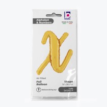 Palloncino in Foil 14" Lettera X Corsivo Oro "Script Gold" Lettere Corsivo 14" Oro "Gold"