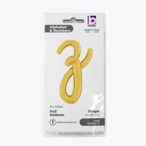 Palloncino in Foil 24" Lettera Z Corsivo Oro "Script Gold" Lettere Corsivo 14" Oro "Gold"