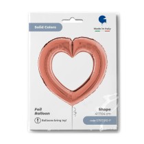 Palloncino in Foil 41" Cuore Rose Gold "Linky Heart" Amore, Matrimonio o Anniversario Grabo