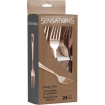 Forchette Riutilizzabili Rose Gold 24pz Posate Effetto Metal