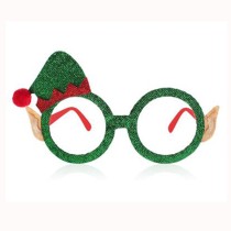 Occhiali Natalizi Glitter Verde da Elfo Accessori Persona Natale e Capodanno