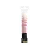 Candelina Stelo 15cm Swirl Ombre Bianco e Rosa 5pz Candeline Stelo