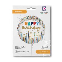 Palloncino in Foil 18" Happy Birthday "Star Candles" Happy Birthday Grabo