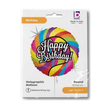 Palloncino in Foil 18" Happy Birthday Lecca-Lecca "Lollipop Birthday" Happy Birthday Grabo