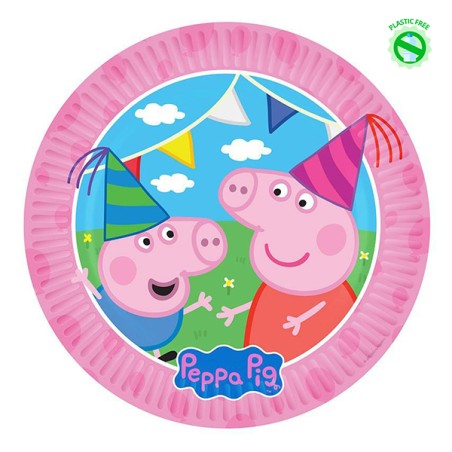 Piatto di Carta 23cm con Peppa Pig e George 8pz Peppa Pig