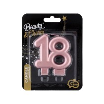 Candelina 8cm Rose Gold Metallizzato N.18 Candeline Numeri