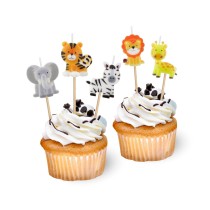 Candelina Picks Animali Giungla "Jungle" 5pz Candeline Sagomate Fantasia