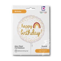 Palloncino in Foil 18" Happy Birthday "Boho Birthday" Happy Birthday Grabo