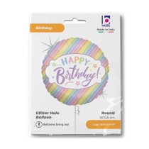 Palloncino in Foil 18" Happy Birthday "Pastel Birthday" Happy Birthday Grabo