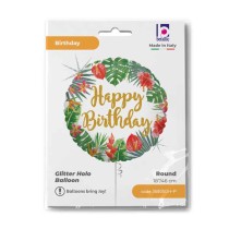 Palloncino in Foil 18" Tropicale "Tropical Birthday" Happy Birthday Grabo