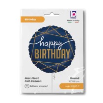 Palloncino in Foil 18" Happy Birthday "Navy Birthday" Happy Birthday Grabo