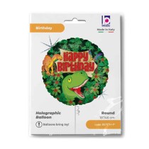 Palloncino in Foil 18" Happy Birthday Dinosauro "Dinosaur Birthday" Happy Birthday Grabo