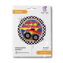 Palloncino in Foil 18" Happy Birthday "Monster Truck" Happy Birthday Grabo