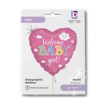 Palloncino in Foil 18" Nascita "Welcome Baby Girl" Nascita e Battesimo Grabo