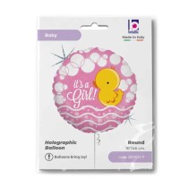 Palloncino in Foil 18" It's a Girl "Ducky Girl" Nascita e Battesimo Grabo