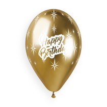 Palloncino in Lattice 13" GBS120 Shiny Assortito con Scritta "Happy Birthday" 5pz Gemar Compleanno "Birthdays"