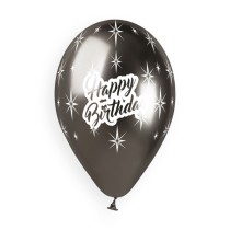 Palloncino in Lattice 13" GBS120 Shiny Assortito con Scritta "Happy Birthday" 5pz Gemar Compleanno "Birthdays"