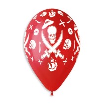 Palloncino in Lattice 13" GS120 Assortito con Stampa Pirati 5pz Gemar "Theme & Patterns"