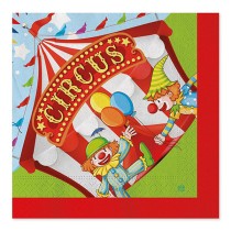 Tovagliolo di Carta 33x33cm del Circo "Circus Party" 20pz Circo "Circus Party"