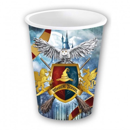 Bicchiere di Carta 200ml del Mago "Magical School" 6pz Harry Potter