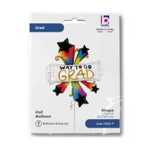 Palloncino in Foil 42" Super Shape Pergamena "Bursting Stars Grad Diploma" Laurea Grabo