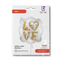 Palloncino in Foil 23" Super Shape Cornice "Love Frame" Amore, Matrimonio o Anniversario Grabo