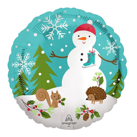 Palloncino in Foil 18" Paesaggio Innevato "Christmas" Natale