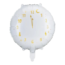 Palloncino in Foil 18" Orologio a Mezzanotte Bianco "Clock" Capodanno