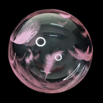 Palloncino in Elastico PVC 18" Bubble Balloons Piume Rosa Deco Bubble