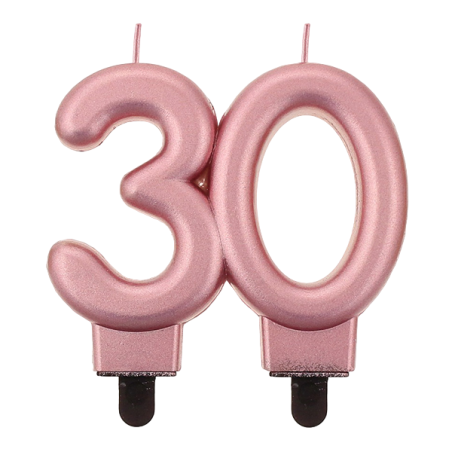 Candelina 8cm Rose Gold Metallizzato N.30 Candeline Numeri