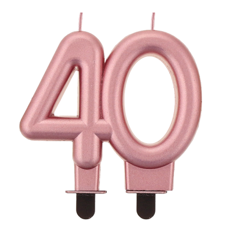 Candelina 8cm Rose Gold Metallizzato N.40 Candeline Numeri