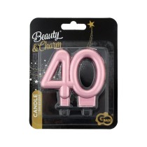 Candelina 8cm Rose Gold Metallizzato N.40 Candeline Numeri