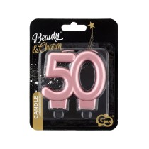 Candelina 8cm Rose Gold Metallizzato N.50 Candeline Numeri