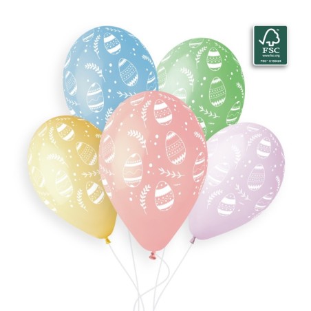 Palloncino in Lattice 13" GS120 Assortito Macaron Pasqua "Easter Eggs" 50pz Gemar "Special Occasions"