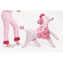 Palloncino in Foil 47" Super Shape Barboncino Rosa "Poodle" Palloncini Foil Amore