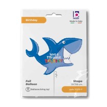 Palloncino in Foil 39" Super Shape Squalo "Birthday Shark" Pesci e Mare Grabo