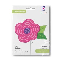 Palloncino in Foil 37" Super Shape Fiore "Pink Flower" Natura Grabo