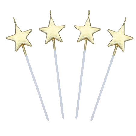Candelina Picks Stella Oro Metallizzato 4pz Candeline Sagomate Fantasia