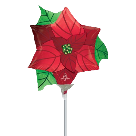 Palloncino in Foil 14" Mini Shape Stella di Natale "Infused Poinsetta" Palloncini Foil Natale
