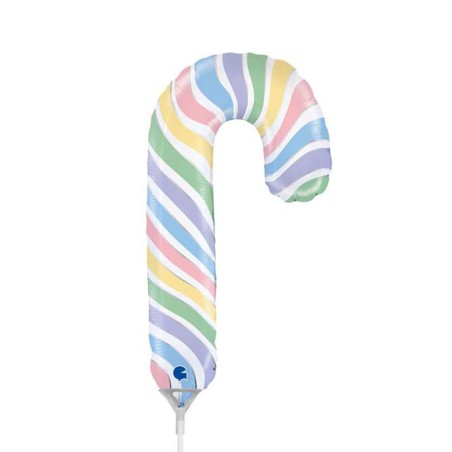 Palloncino in Foil 14" Mini Shape Candy Cane Macaron Natale e Capodanno Grabo