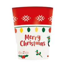 Bicchiere di Carta 250ml "Christmas Friends" 8pz Outlet Natale