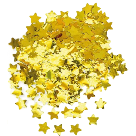 Confetti in Foil Stelle Oro Metallizzato "Gold" 50gr Confetti Stelle e Cuori