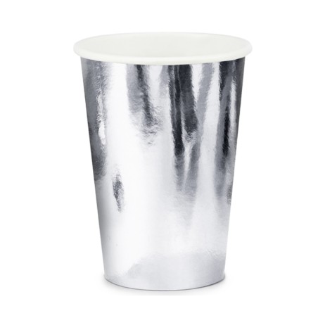 Bicchiere di Carta 220ml Argento Metallizzato 6pz Argento
